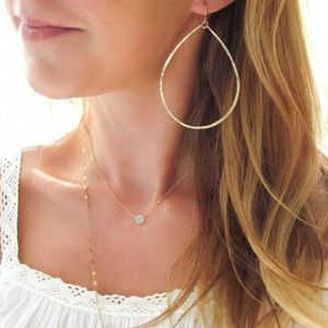 14K Gold Filled Teardrop earrings 3inches NEW